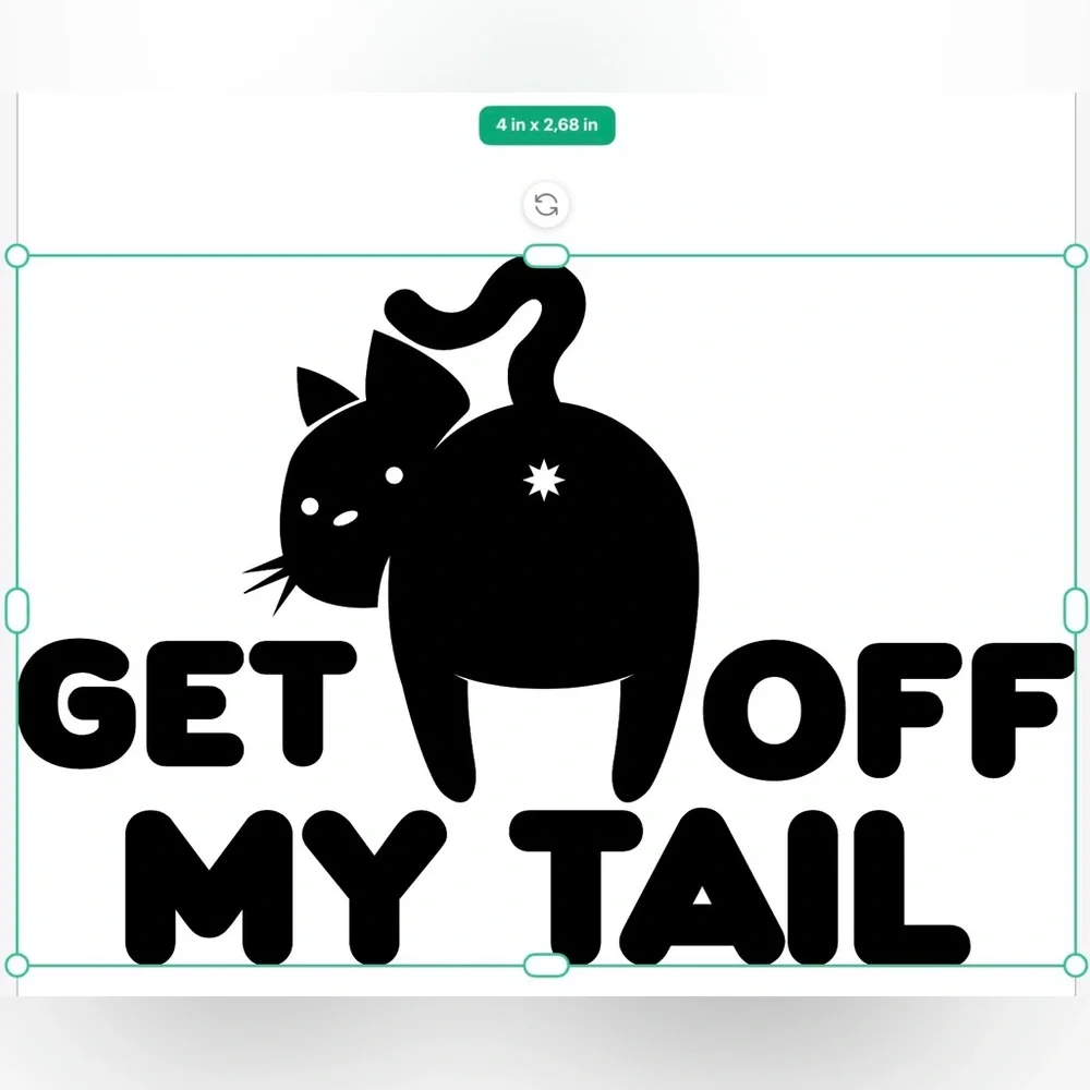 Get Off My Tail Funny Cat Vinyl Car Decal 4in | Cat Lover Sticker - Picture 2 of 8